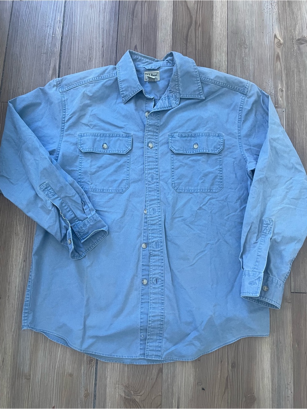 L.L. Bean Light Blue Casual Button-Down Work Shirt
